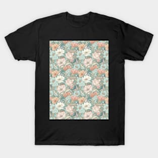 Organic Vintage Colorful Floral Pattern - 02 T-Shirt